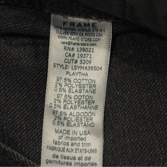 Frame Le Sylvie Slender Straight Jeans Black Indigo Mix Playtha Two Tone Size 24 - Picture 11 of 12